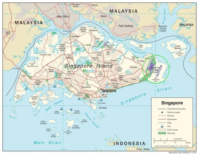 Plan des aéroports de Singapore