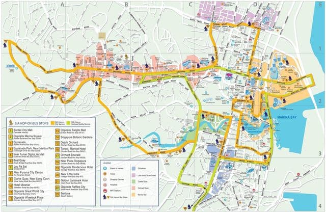Plan du centre ville de Singapore