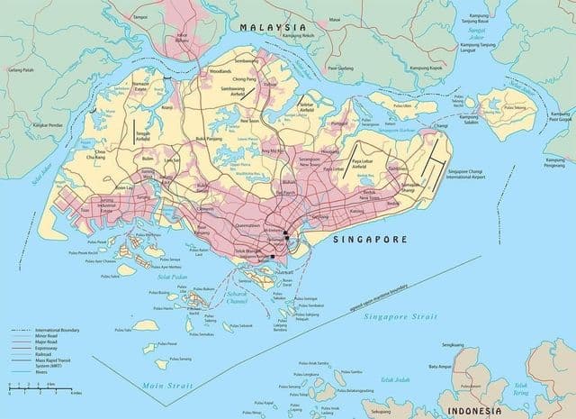 Plan de la ville de Singapore