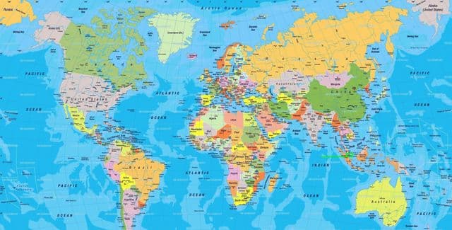 Ville de Singapore sur la carte du monde