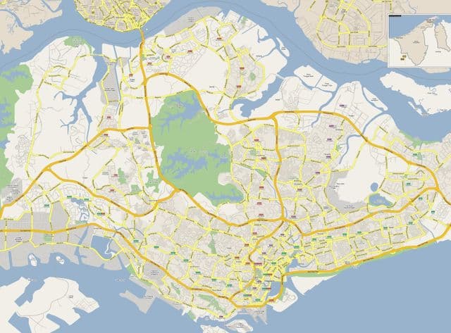 Plan des routes de Singapore