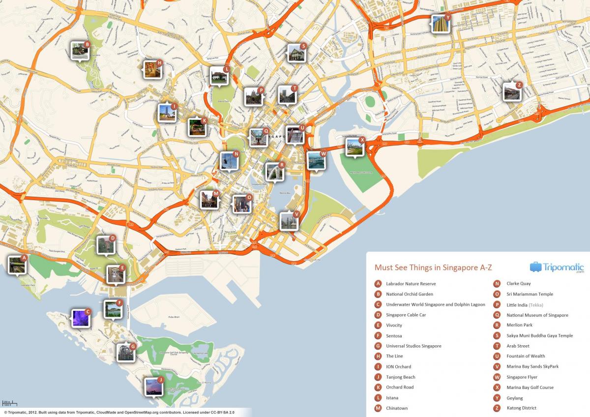 Plan des attractions de Singapore