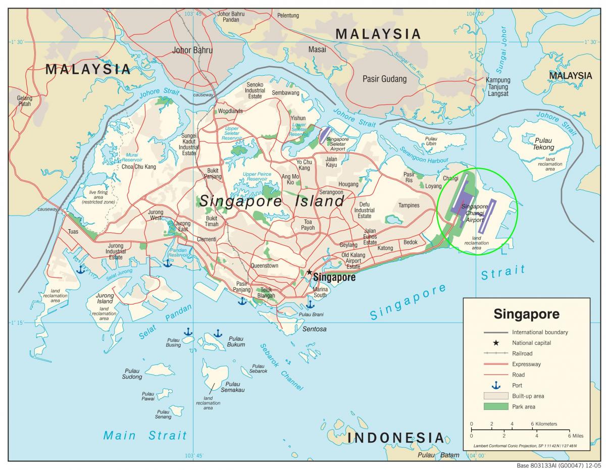 Plan des aéroports de Singapore