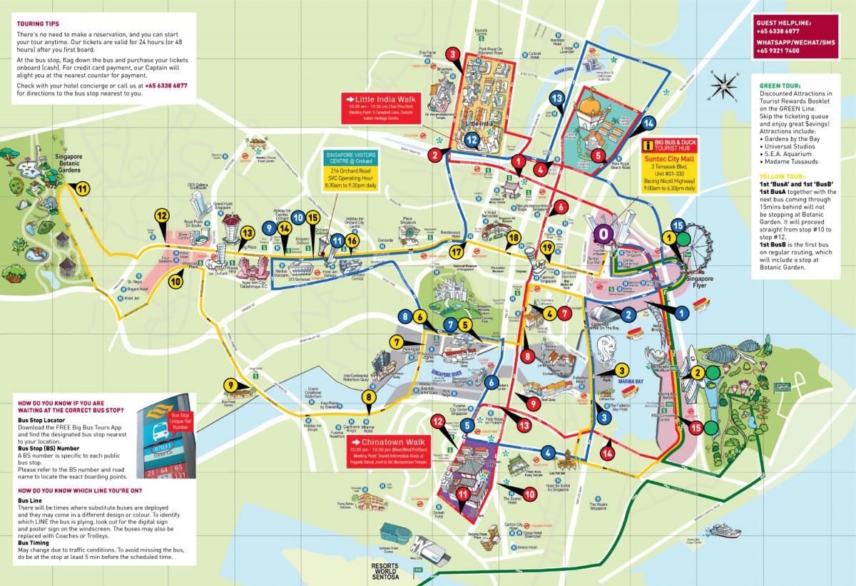 Plan des Big Bus de Singapore
