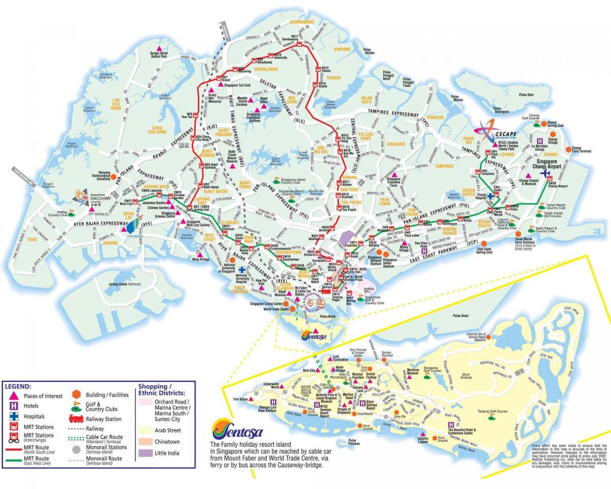 Plan des rues de Singapore