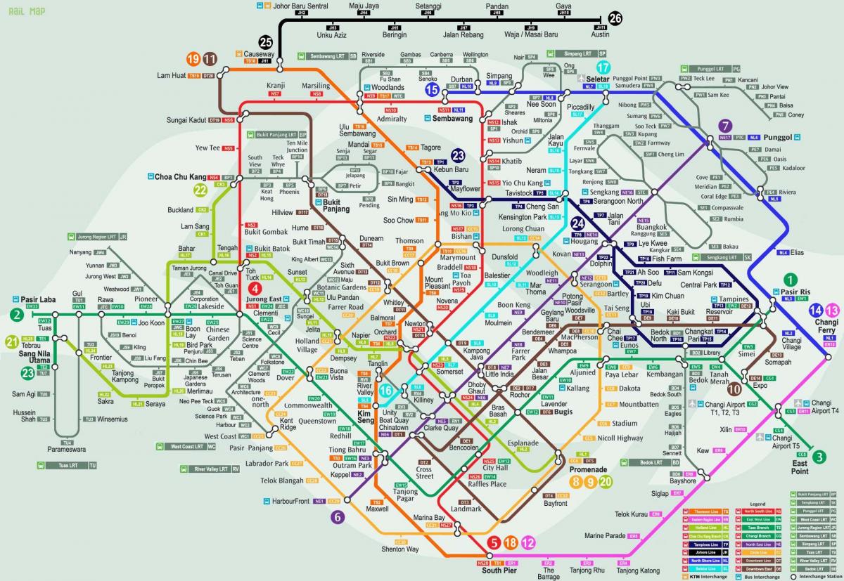 Plan du chemin de fer de Singapore