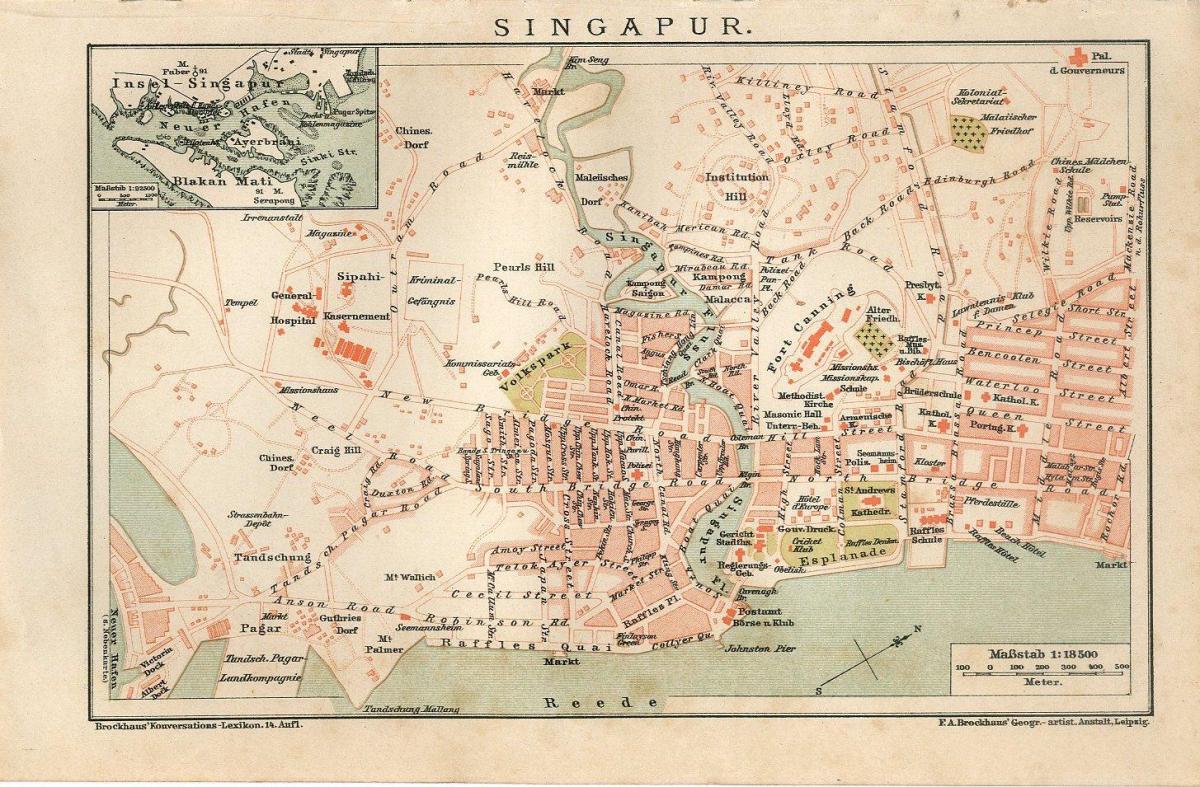 Plan antique de Singapore
