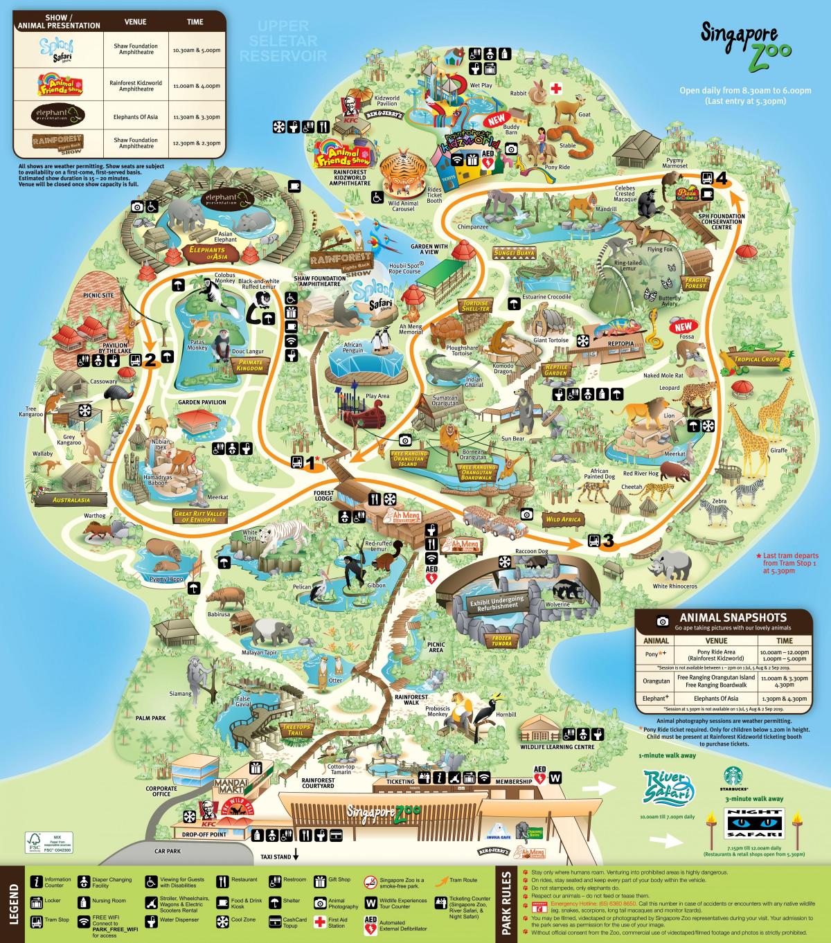 Plan du parc zoologique de Singapore